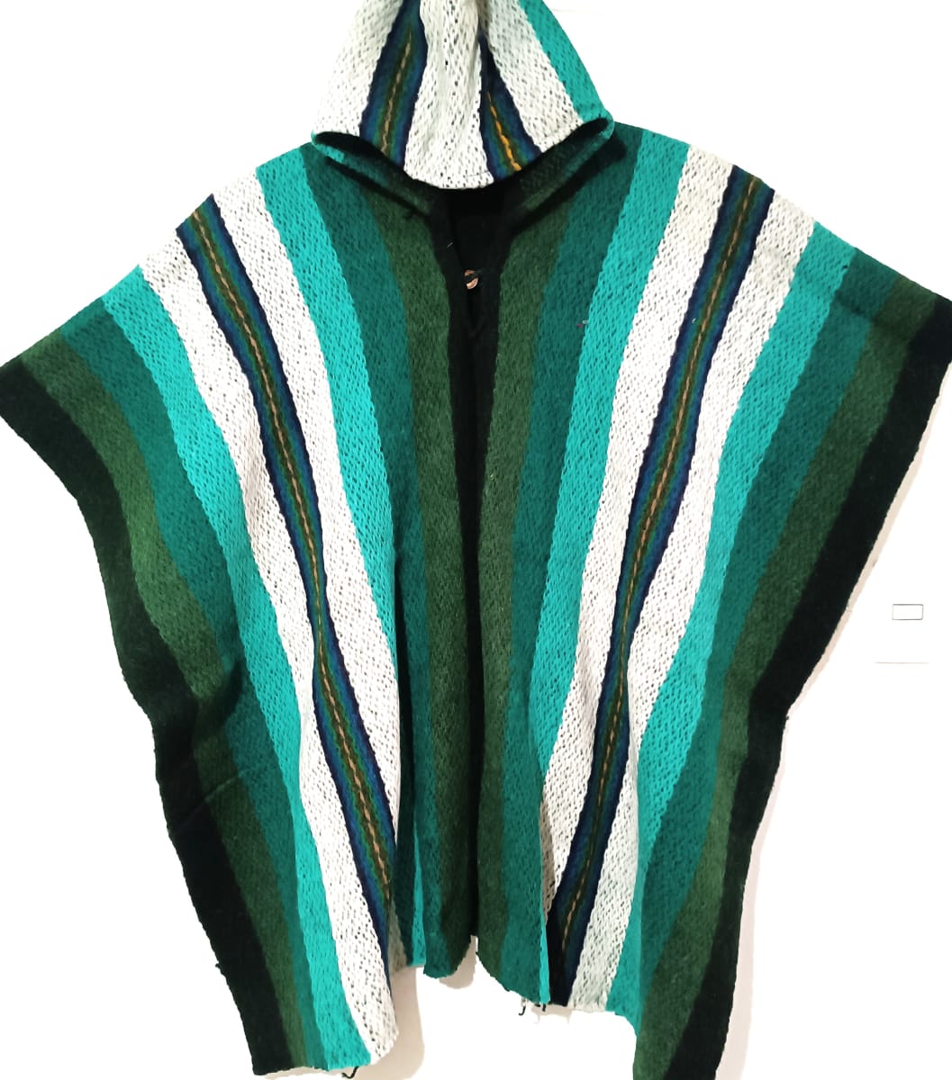 PONCHO VERDE RAYADO1