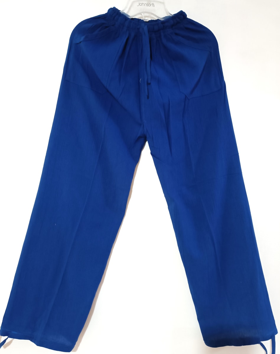 PANTALÓN DE ALGODÓN AZUL LISO1