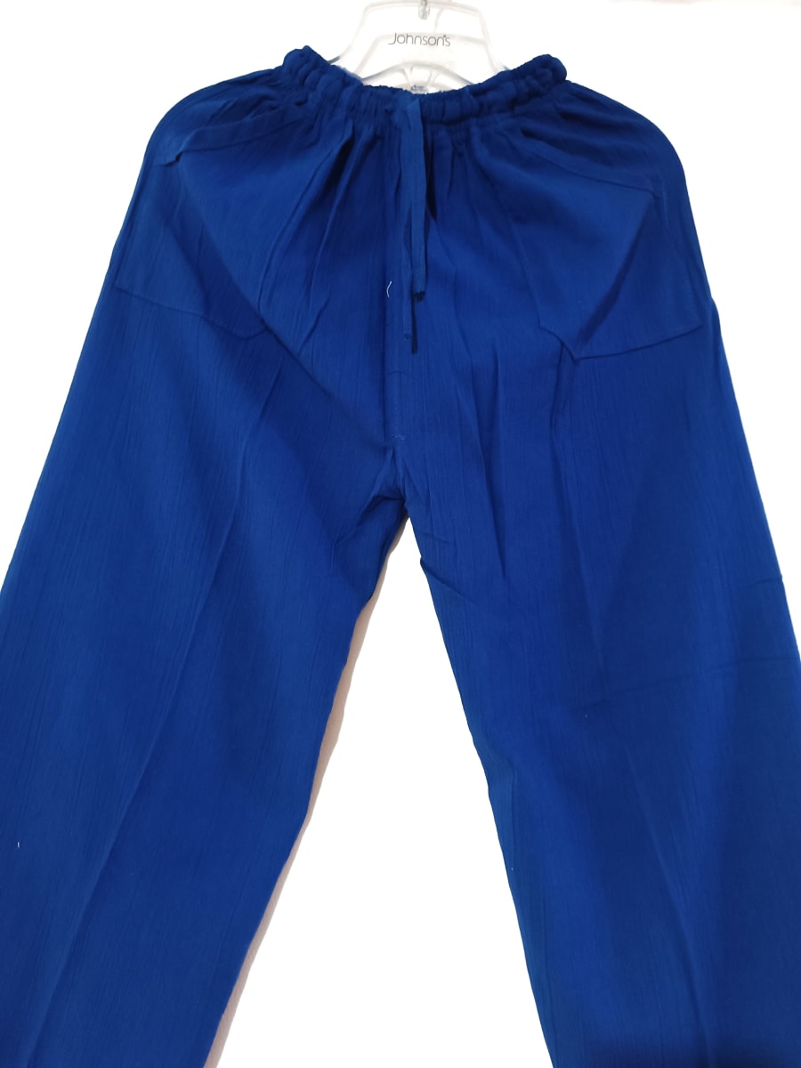 PANTALÓN DE ALGODÓN AZUL LISO2