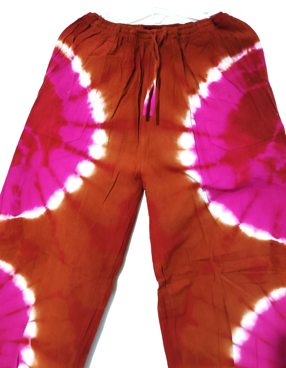 PANTALÓN MANCHADO  FUCSIA Y CAFE2