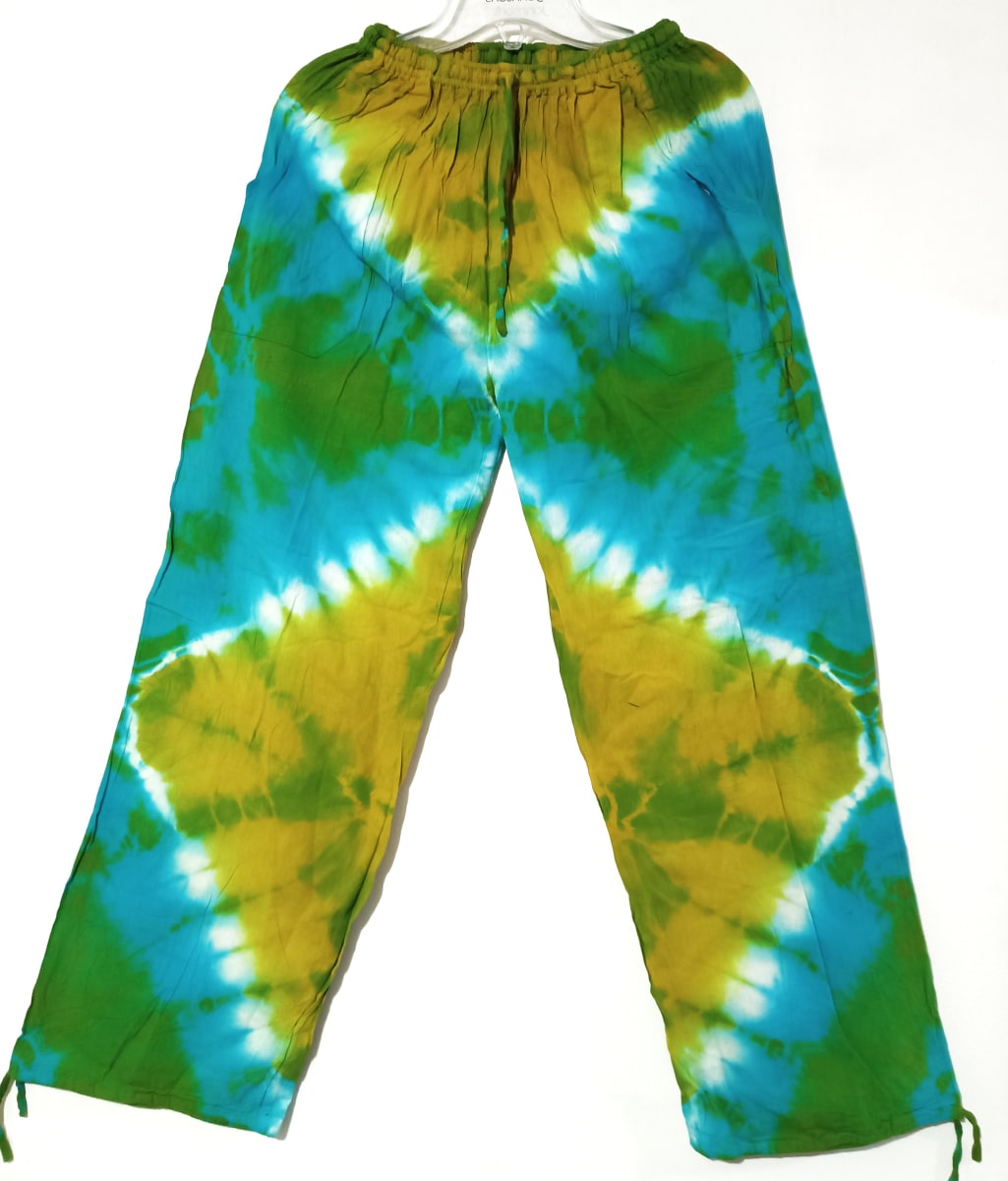 PANTALÓN MANCHADO  DE ALGODÓN  VERDE LIMÓN1