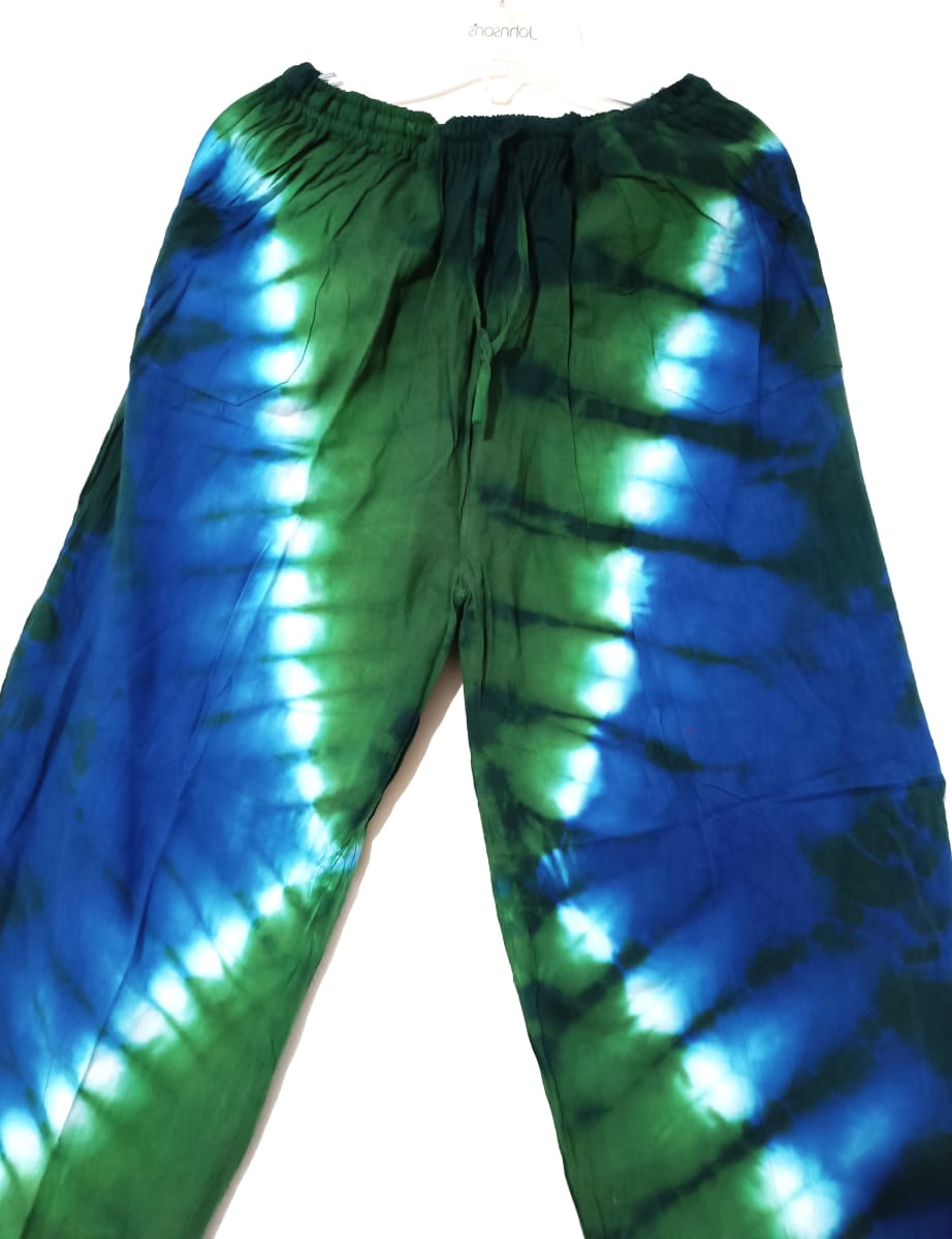 PANTALÓN ALGODÓN MANCHADO AZUL VERDE2