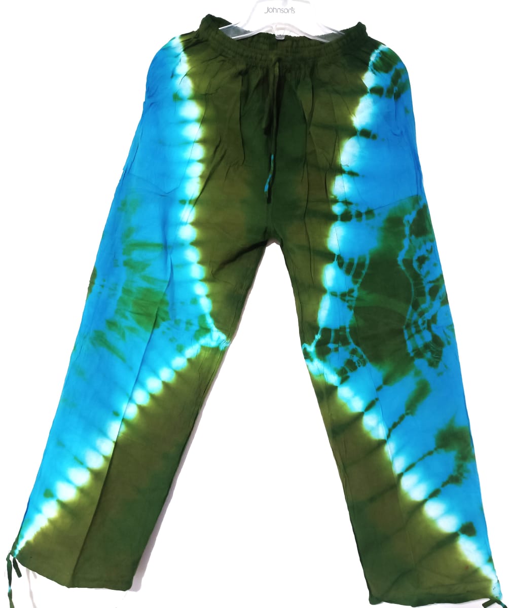 PANTALÓN DE ALGODÓN MANCHADO  VERDE ALIPSO1