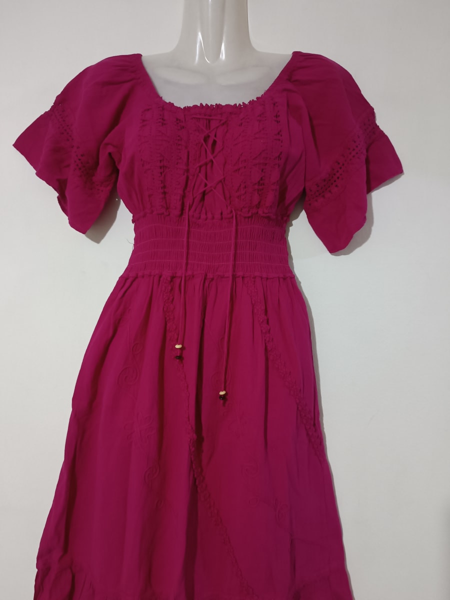VESTIDO DE ALGODON FUCSIA LARGO2