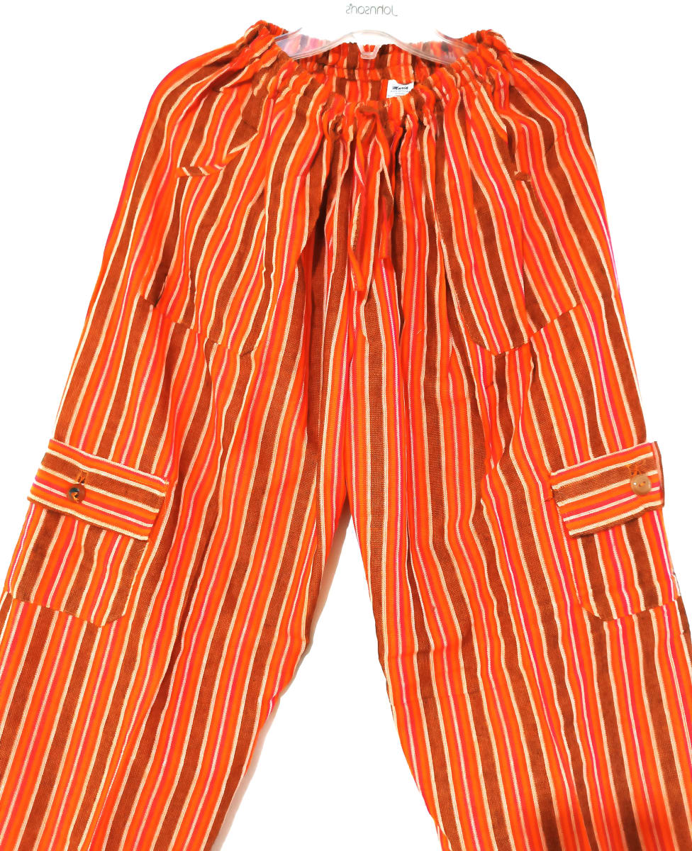 PANTALÓN DE ALGODÓN RAYADO TERRACOTA2