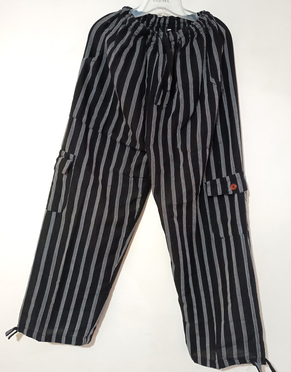 PANTALÓN NEGRO RAYADO  ALGODÓN  III1