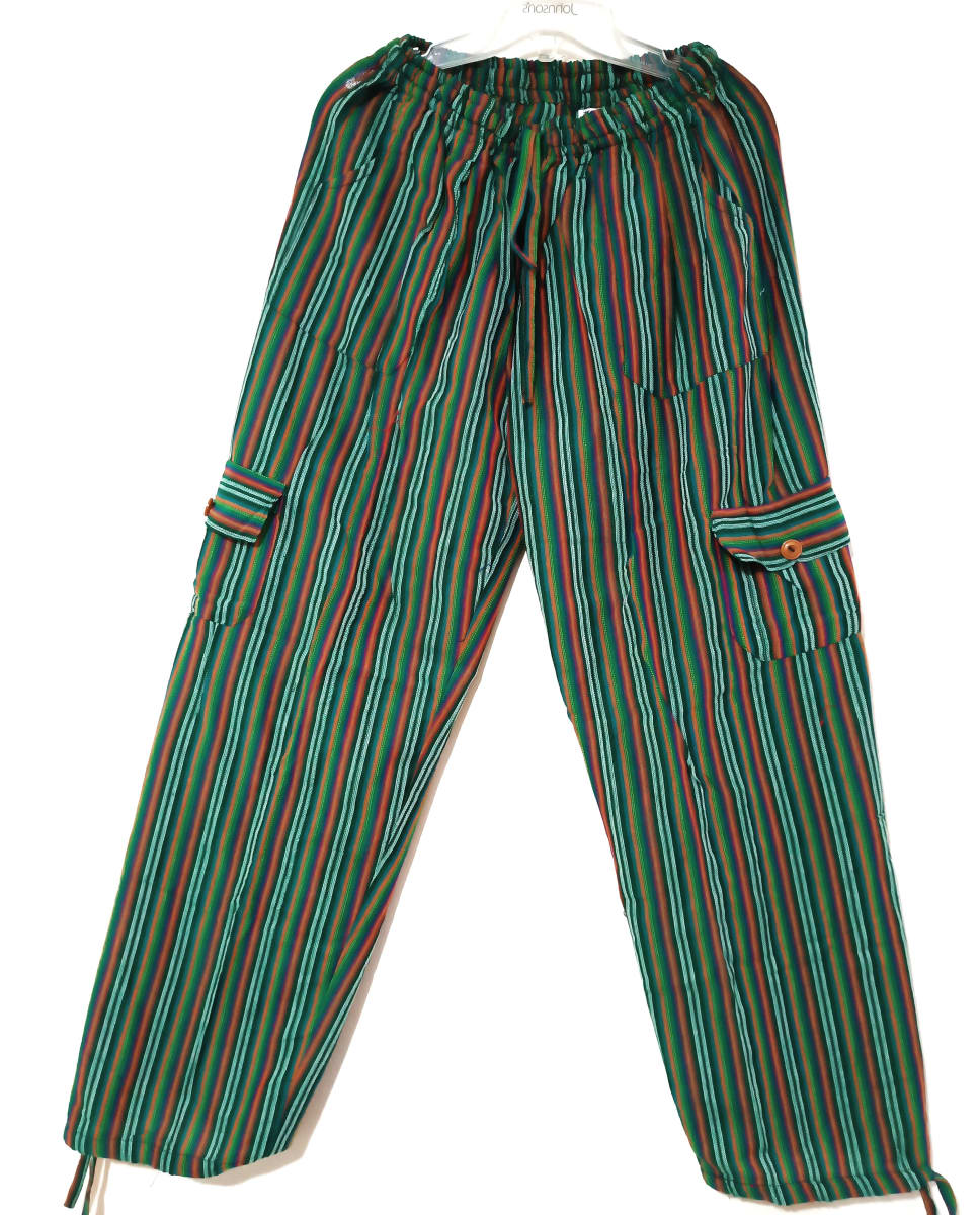 PANTALÓN  ALGON VERDE  TERRACOTA RAYADO1