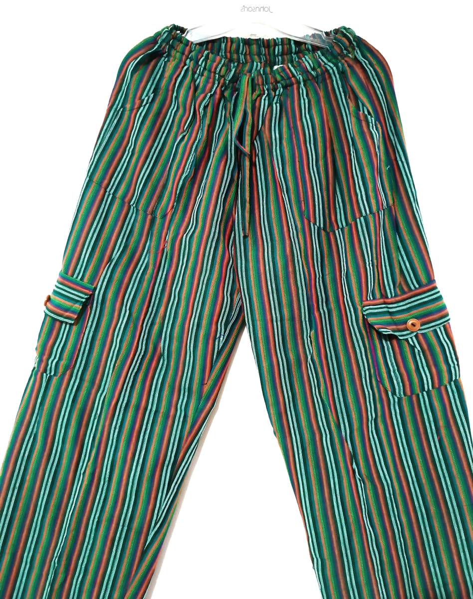PANTALÓN  ALGON VERDE  TERRACOTA RAYADO2