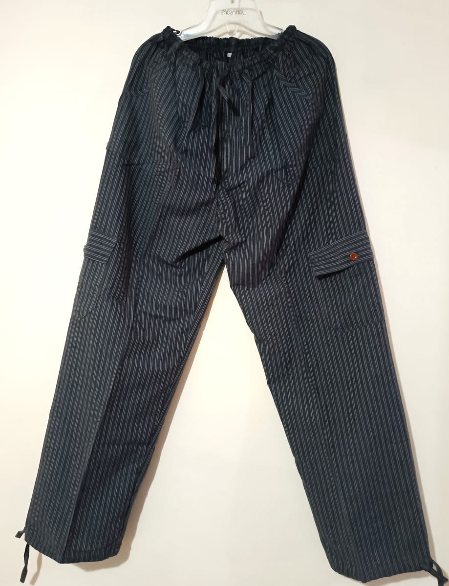 PANTALÓN RAYADO NEGRO ALGODÓN1