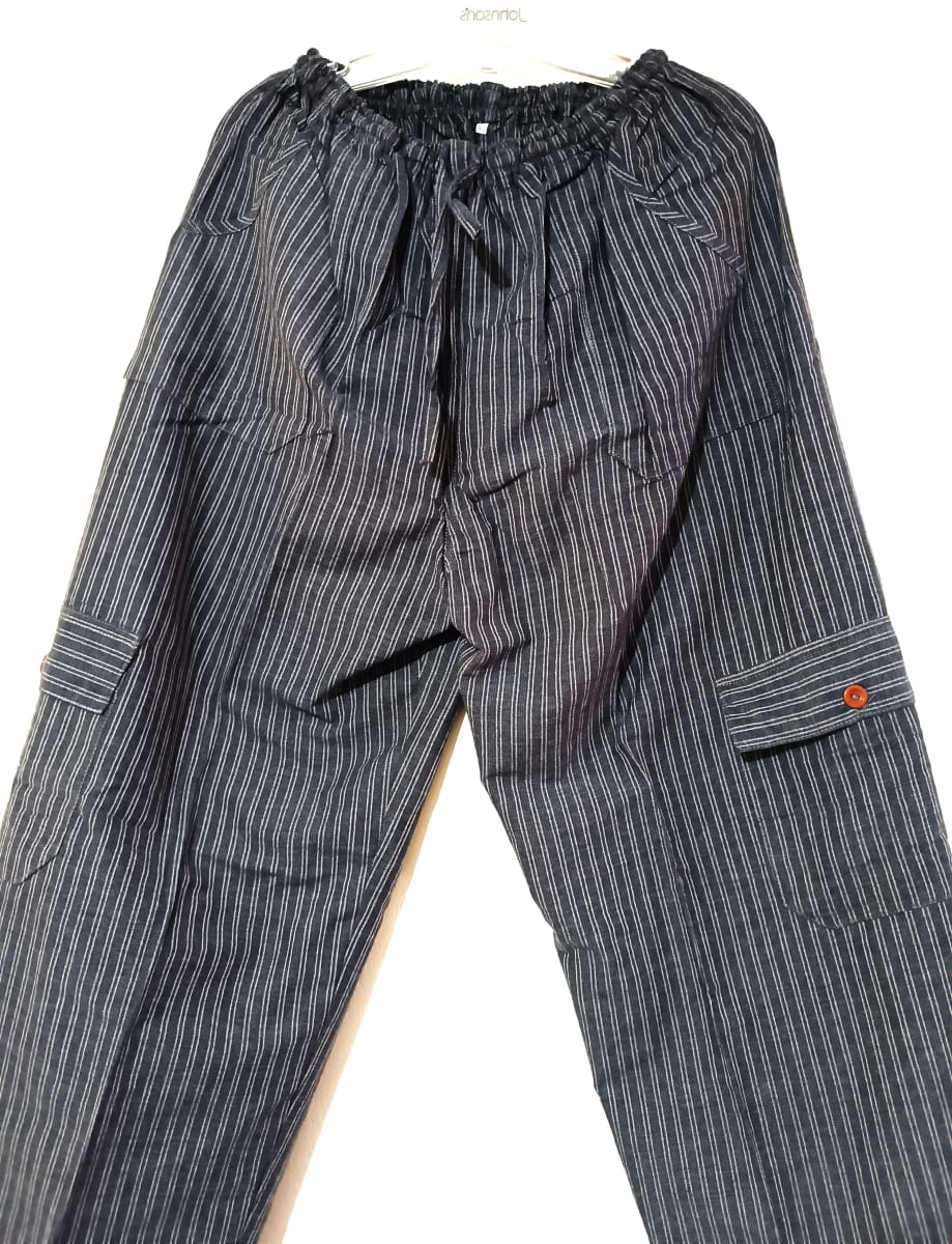 PANTALÓN NEGRO RAYADO  ALGODÓN  III2