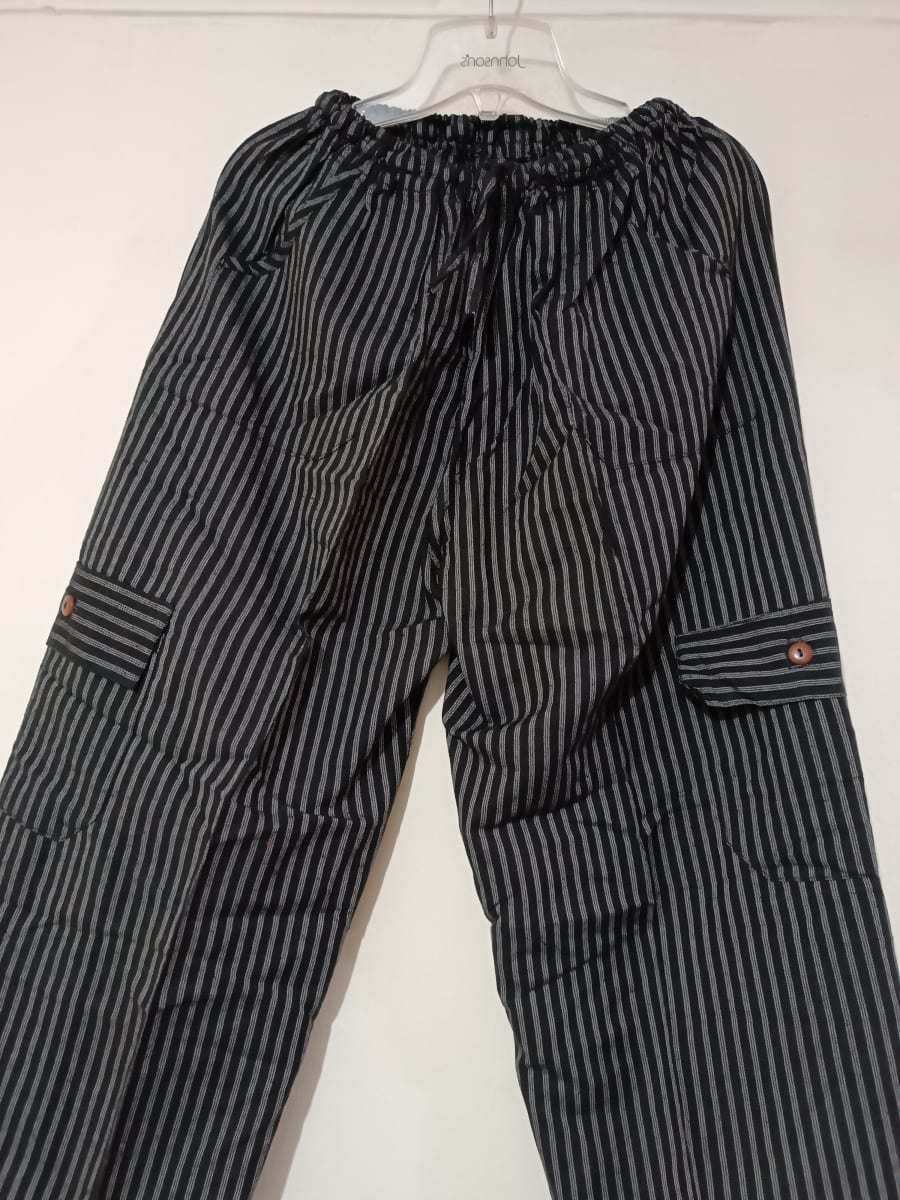 PANTALÓN RAYADO NEGRO ALGODÓN2