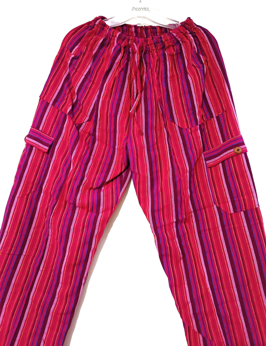 PANTALÓN DE  ALGODÓN RAYADO FUCSIA ROSADO2