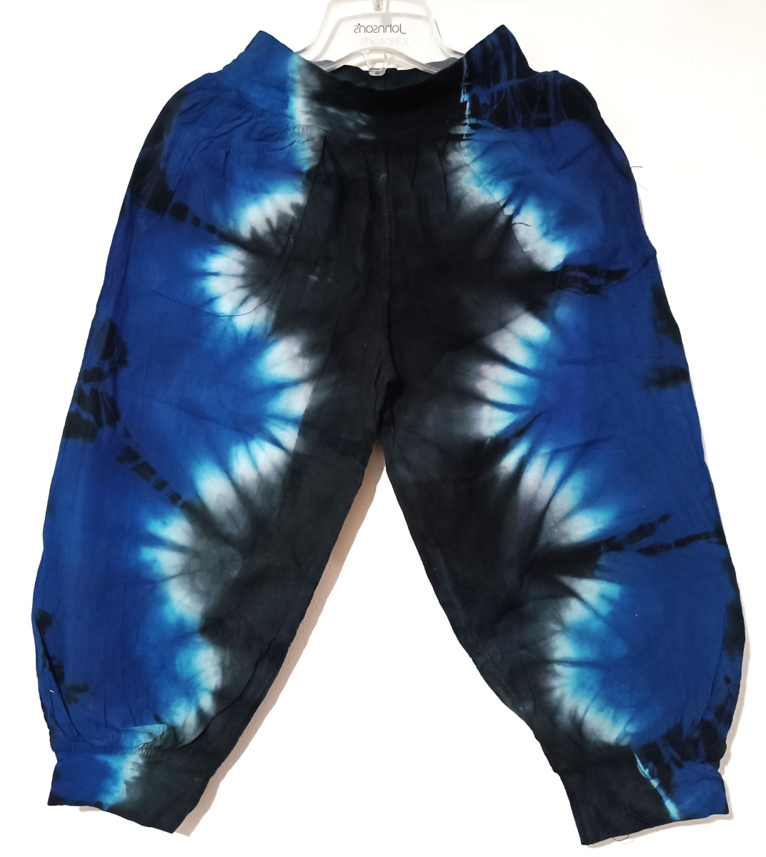PANTALÓN  BOMBACHO ALGODÓN AZUL MANCHADO1