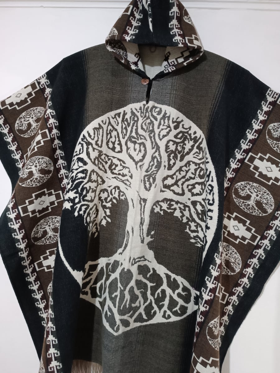 PONCHO ALPACA  ARBOL DE LA VIDA2