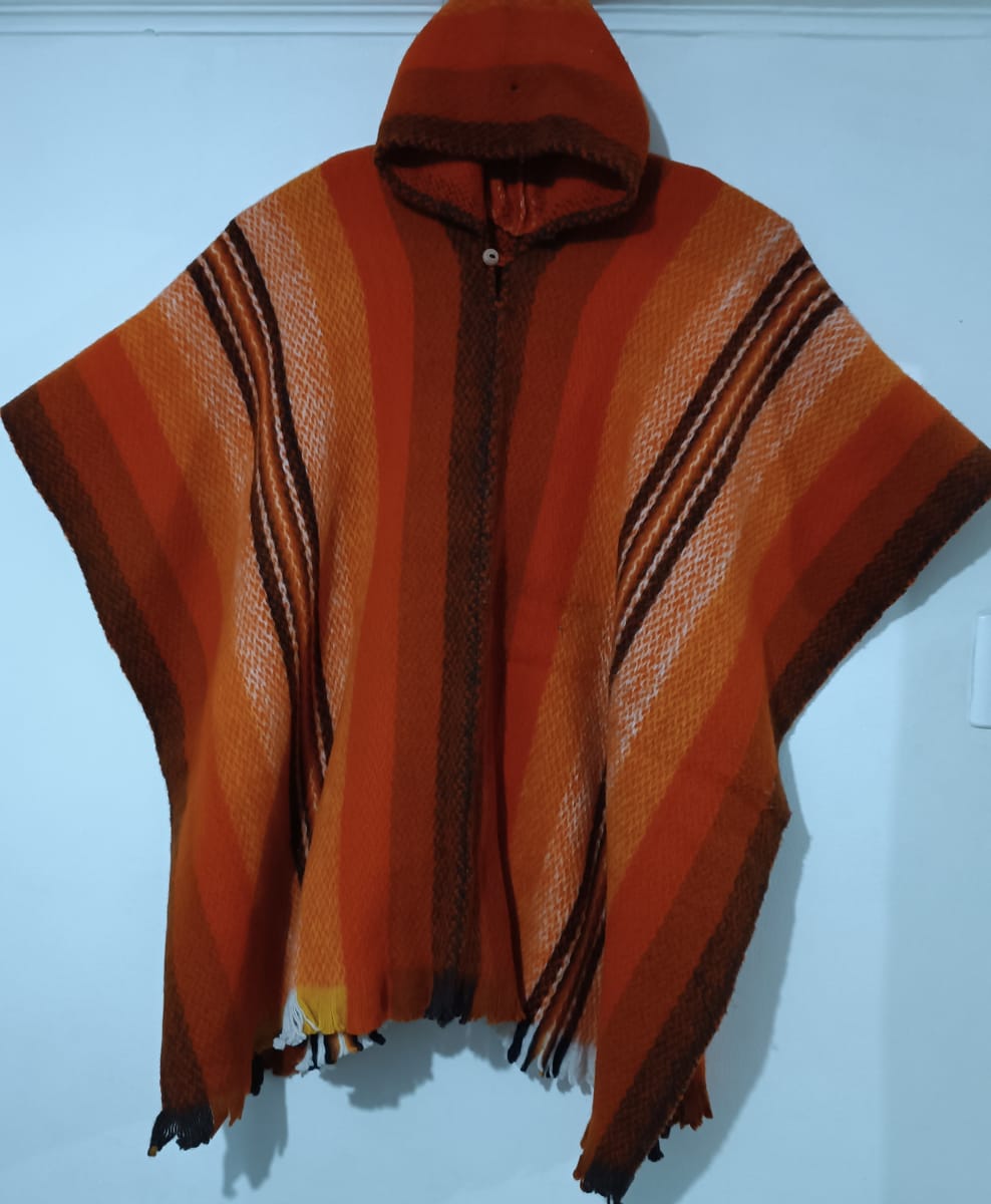 PONCHO CAFE RAYAS  OVEJA1