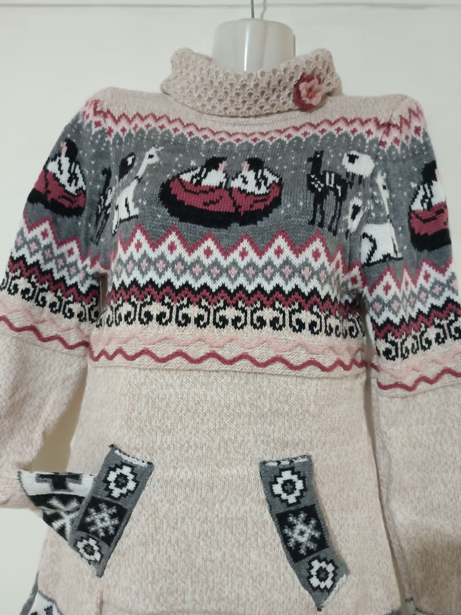 CHOMPA ALPACA CUSQUEÑA BORDADO BEIGE2