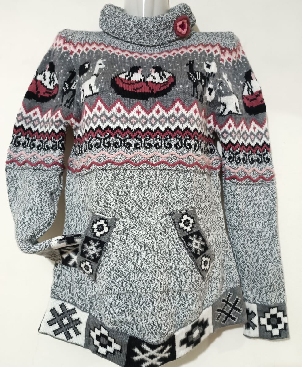 CHOMPA ALPACA BORDADO PLOMO PLATA1