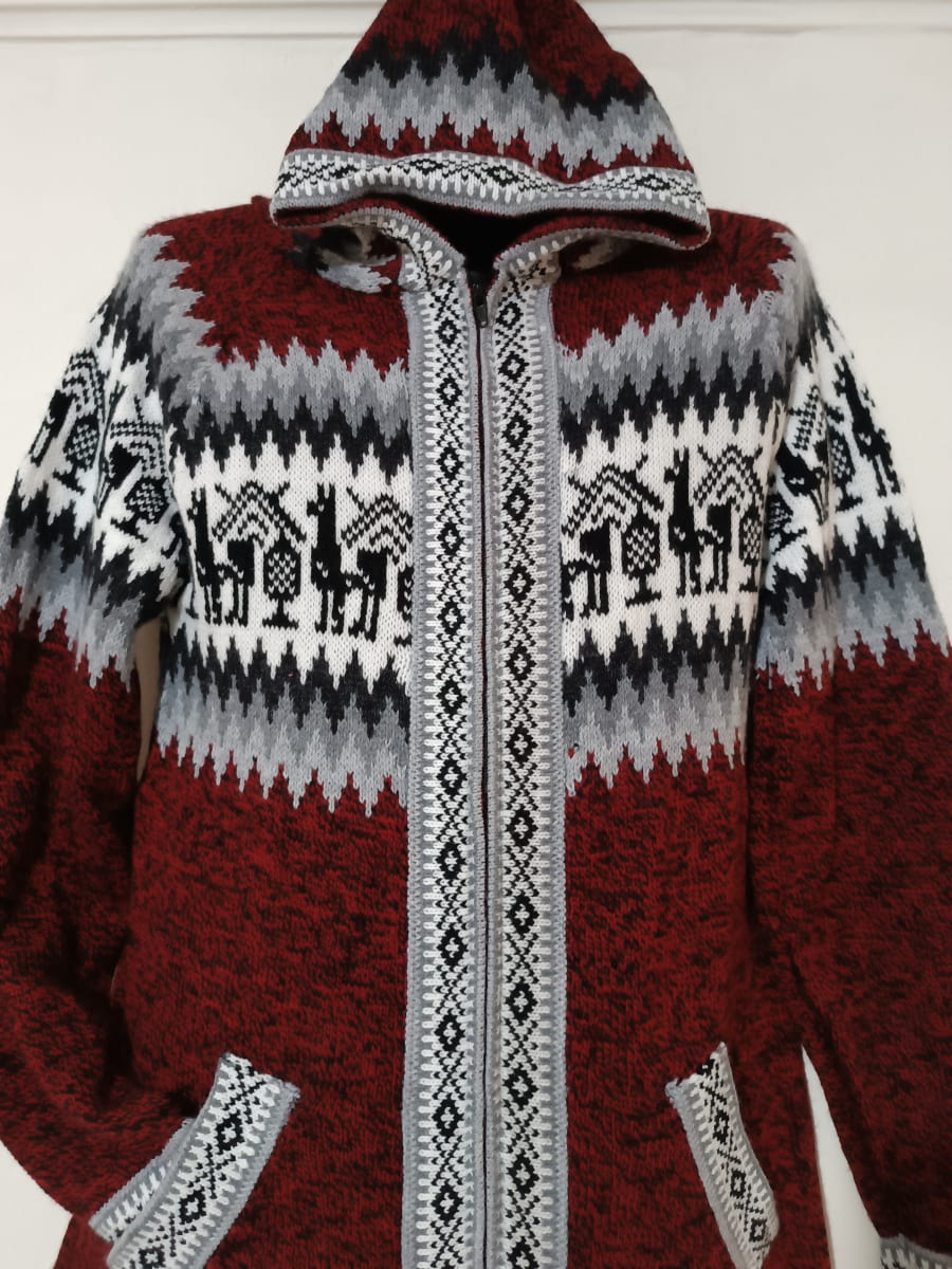 CHOMPA ALPACA CUSQUEÑO ROJO JASPEADO2