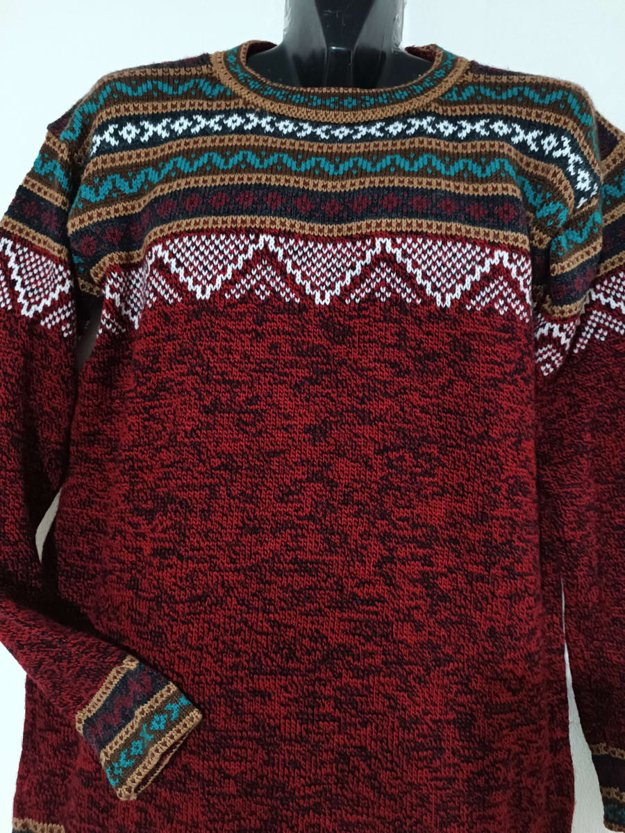 CHOMPA ALPACA GRANATE JASPEADO2