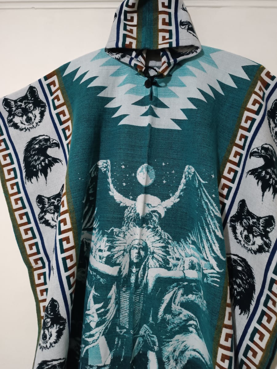 PONCHO ALPACA INDIO  LOBO AGUILA2
