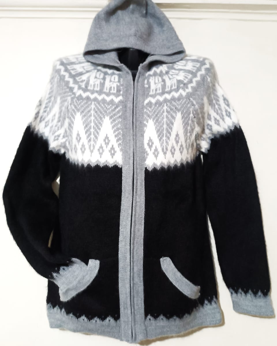 CHOMPA ALPACA  NEGRO  GRIS PLATA1