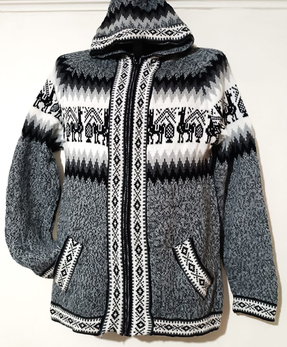 CHOMPA DE LANA ALPACA GRIS JASPE1