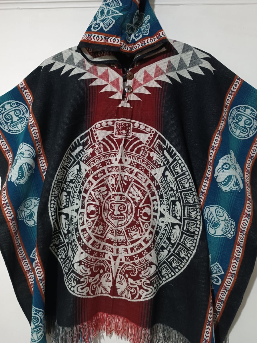 PONCHO  ALPACA CALENDARIO MAYA2