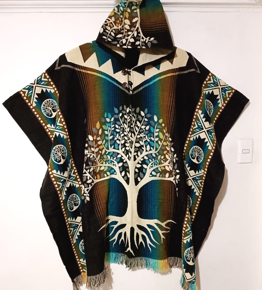PONCHO ALPACA ARBOL DE LA VIDA COLORES VARIOS1