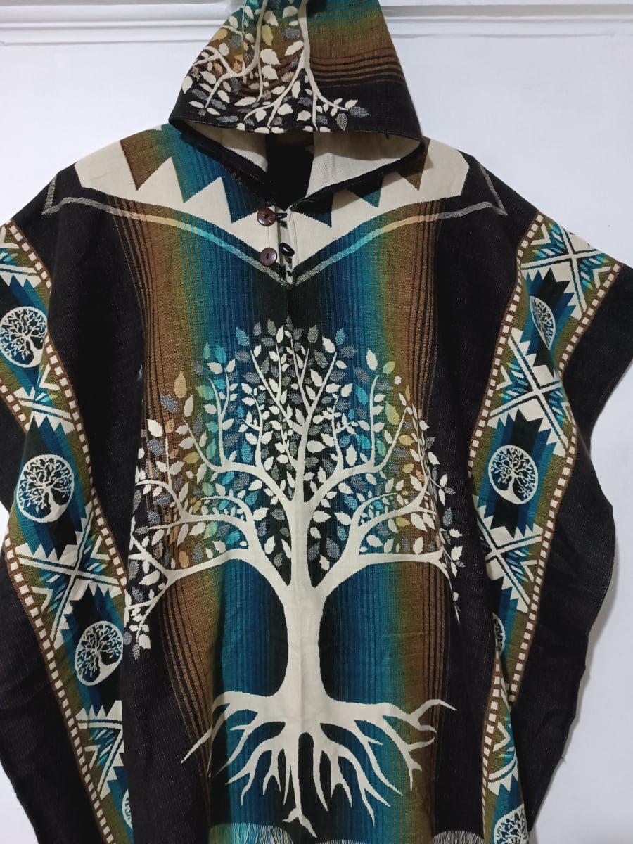 PONCHO ALPACA ARBOL DE LA VIDA COLORES VARIOS2