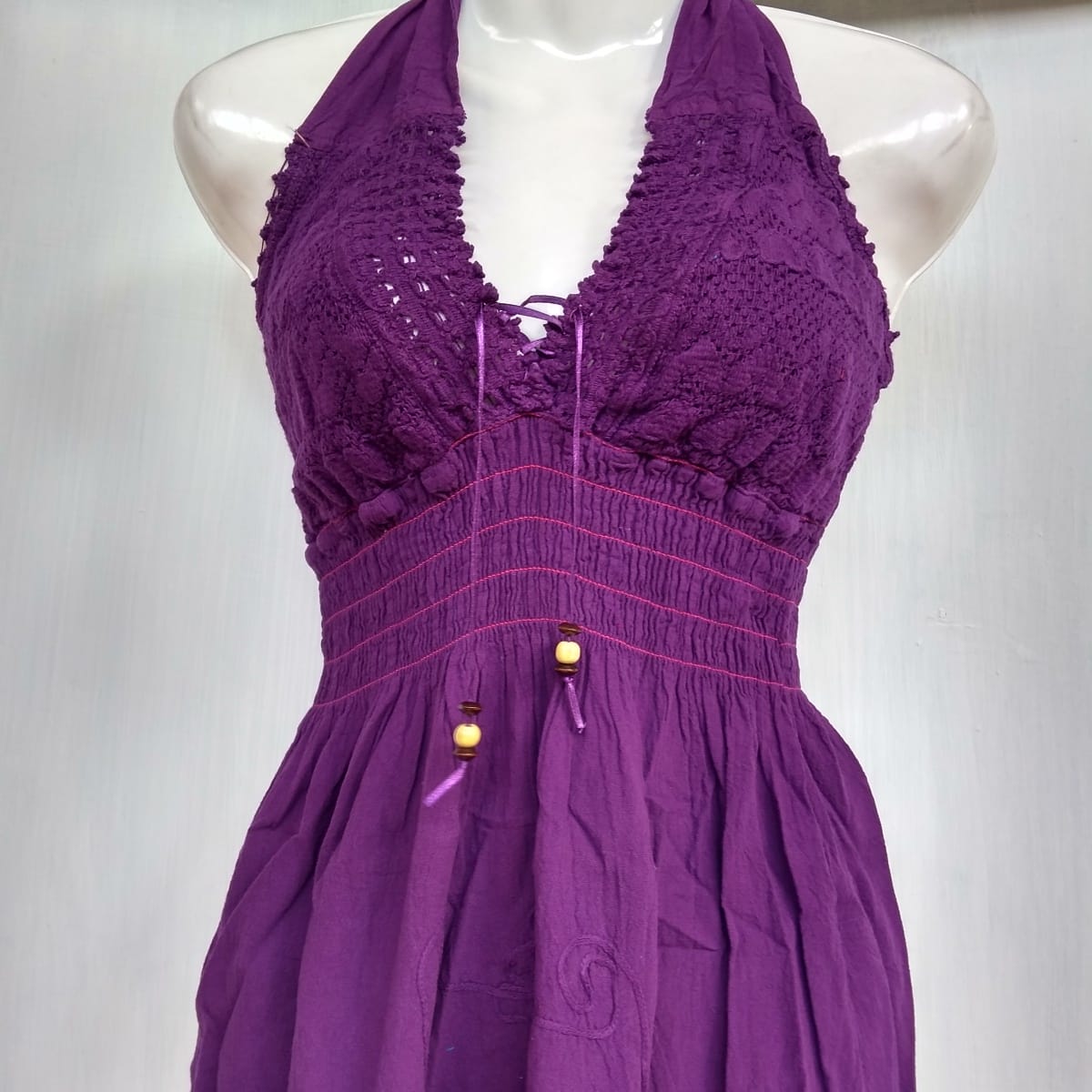 Vestido corto morado2