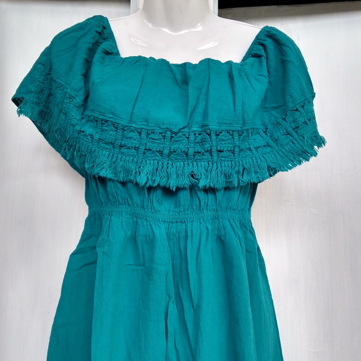 Vestido corto verde esmeralda2