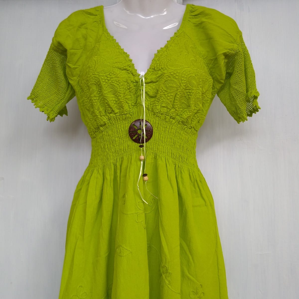 Vestido largo verde manzana II2