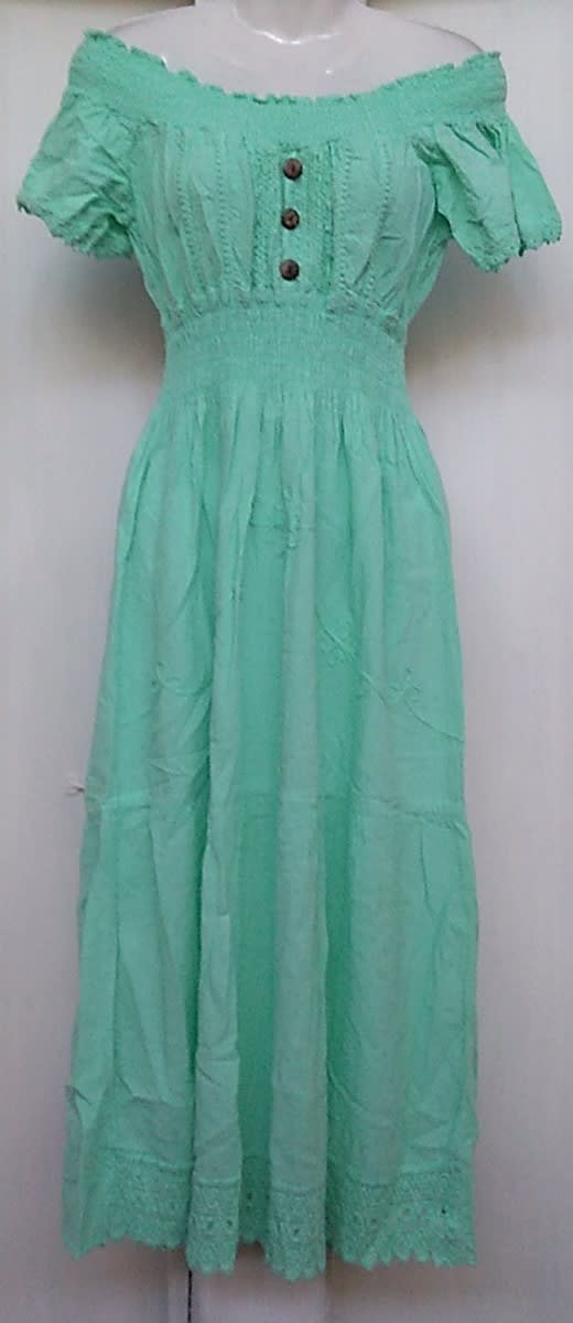 Vestido largo verde agua1