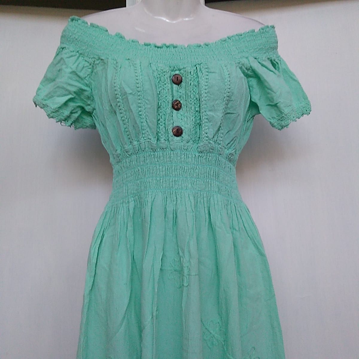 Vestido largo verde agua2