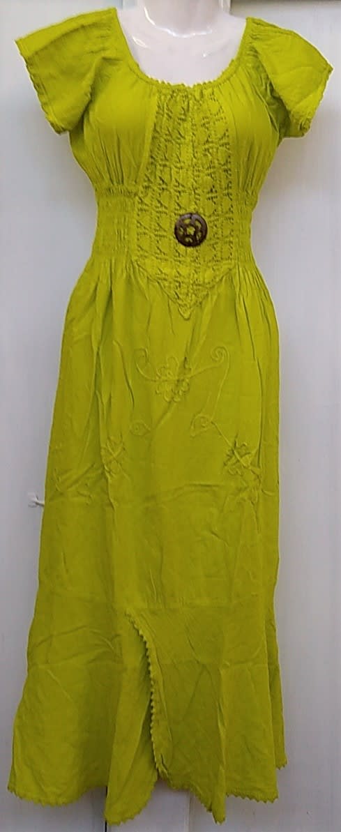 Vestido largo verde manzana1