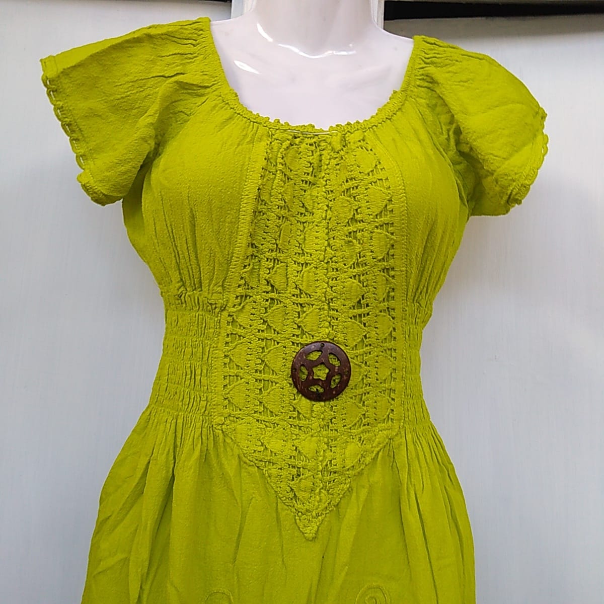 Vestido largo verde manzana2