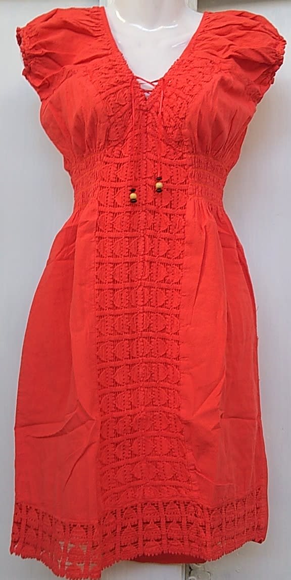 Vestido corto naranja1