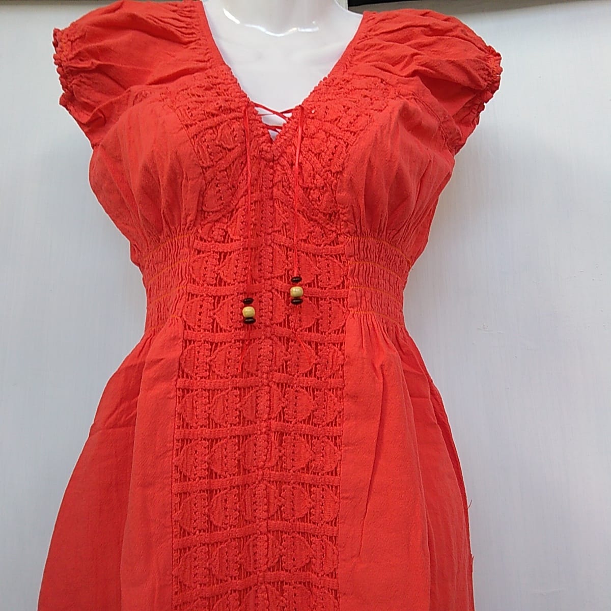 Vestido corto naranja2