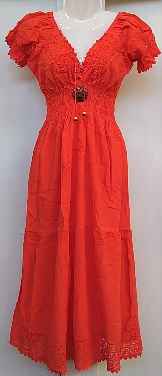 Vestido largo naranja1