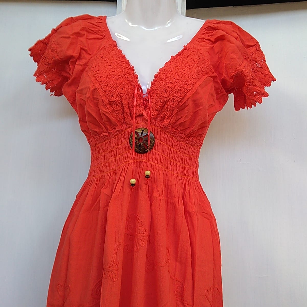 Vestido largo naranja2