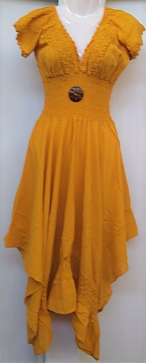 Vestido en punta mostaza1