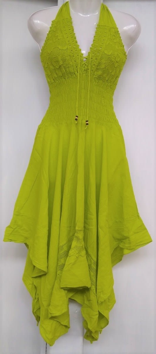 Vestido verde manzana en punta1