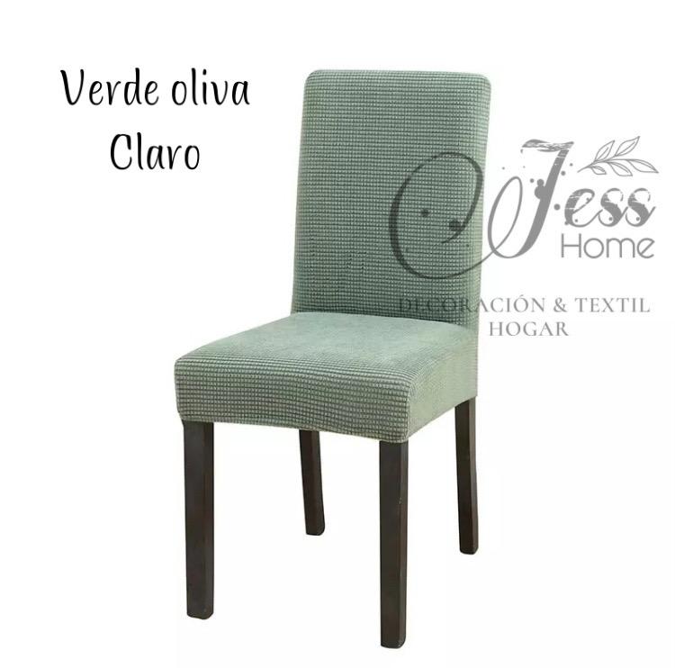 Funda Silla algodon Texturado Verde Oliva Claro Std. | jesshome.cl