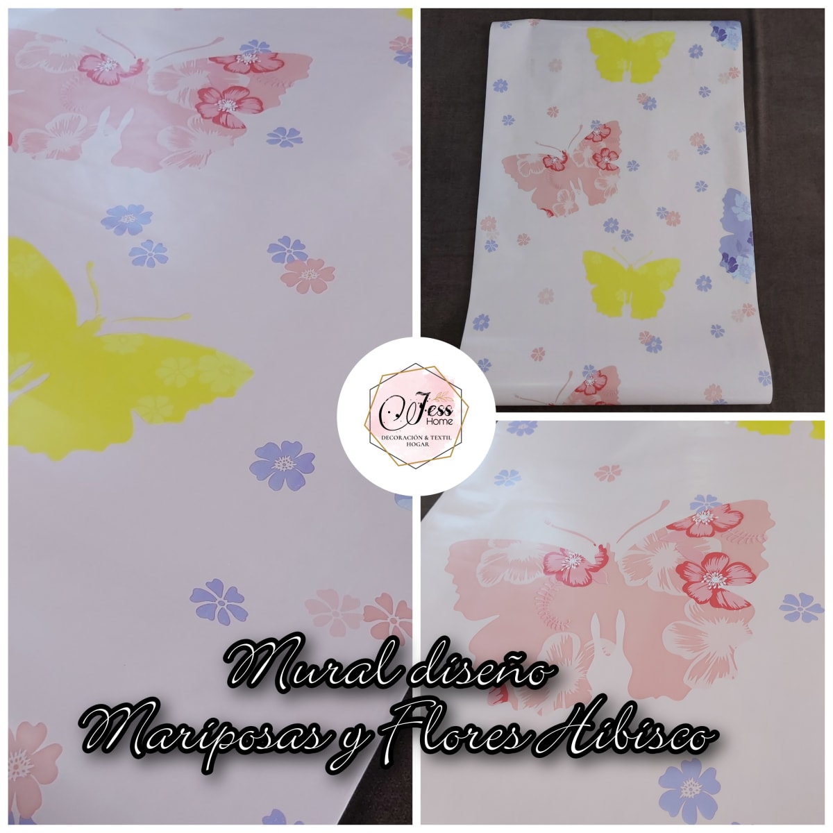 Papel Mural Mariposas Amarillas 0,6X10Mt | jesshome.cl