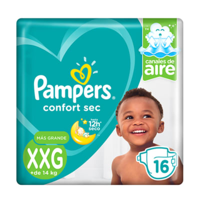 Pañales PAMPERS Confort Sec XXG 16