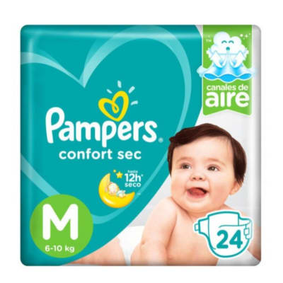 Pañales Pampers Confort Sec M 24Unidades