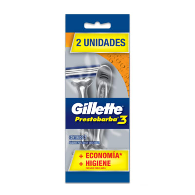 Maquina de Afeitar Gillette Prestobarba 3 hojas 2 unidades