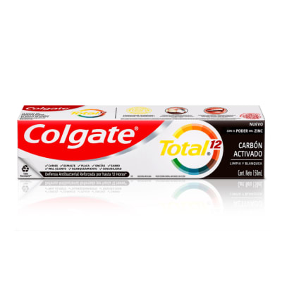 Pasta Dental Colgate Total 12 Carbón Activado 150ml