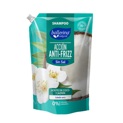 Shampoo Ballerina Aceite De Coco y Jazmin Sin Sal
