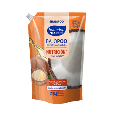 Shampoo Ballerina Aceite de Coco y Argán Bajopoo 900ML